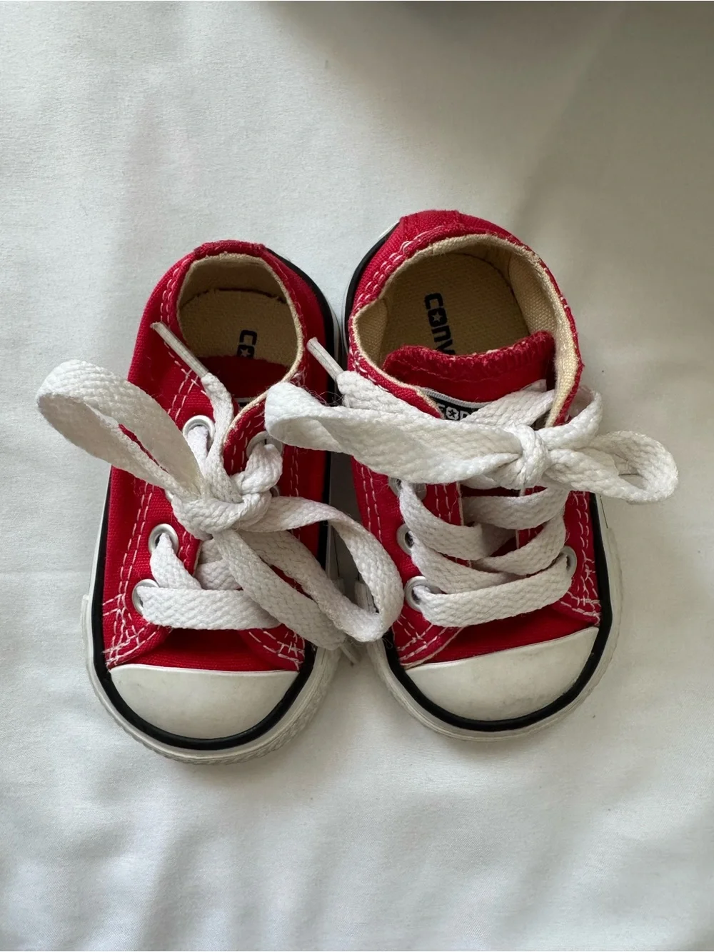 Red Low-Top Converse All-Stars Baby size 2.0
